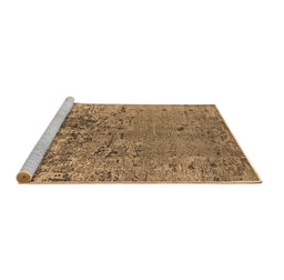 Sideview of Machine Washable Oriental Brown Industrial Rug, wshurb2764brn