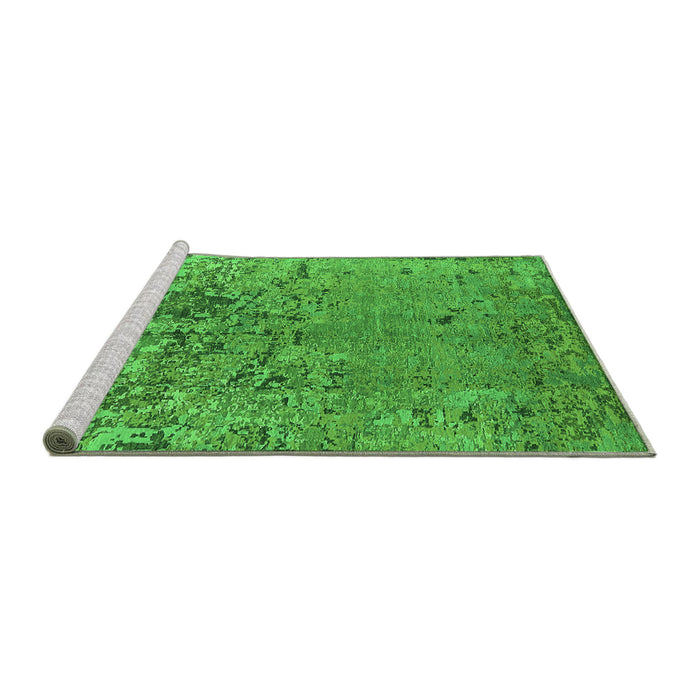 Sideview of Machine Washable Oriental Green Industrial Area Rugs, wshurb2764grn