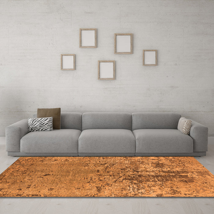 Machine Washable Oriental Orange Industrial Area Rugs in a Living Room, wshurb2764org