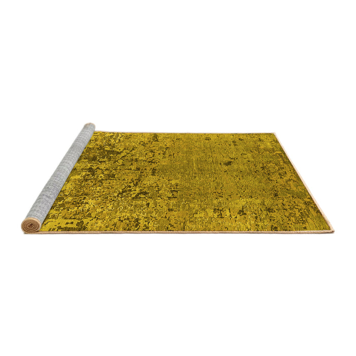 Sideview of Machine Washable Oriental Yellow Industrial Rug, wshurb2764yw