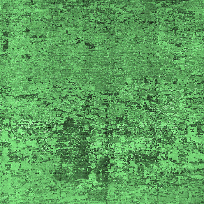 Square Oriental Emerald Green Industrial Rug, urb2764emgrn