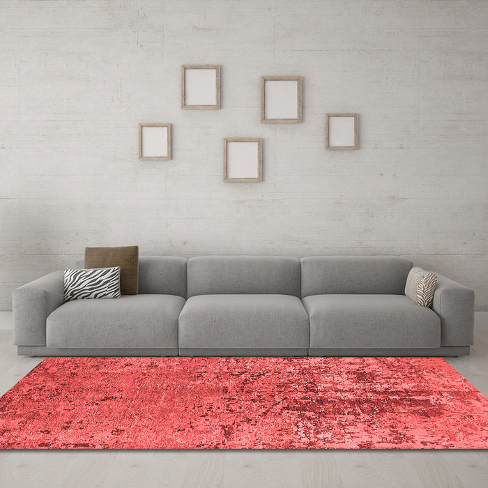 Industrial Red Washable Rugs