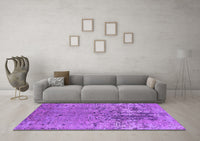 Machine Washable Oriental Purple Industrial Rug, wshurb2764pur