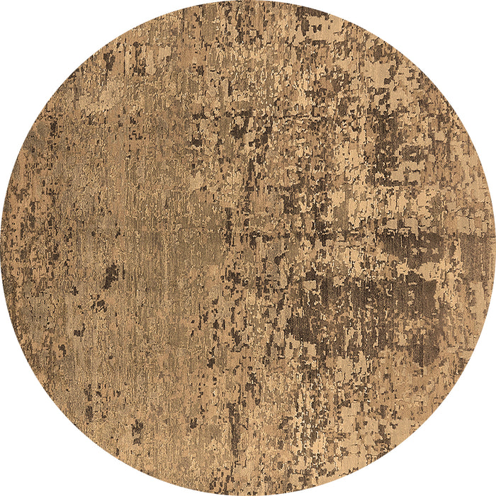 Round Oriental Brown Industrial Rug, urb2764brn