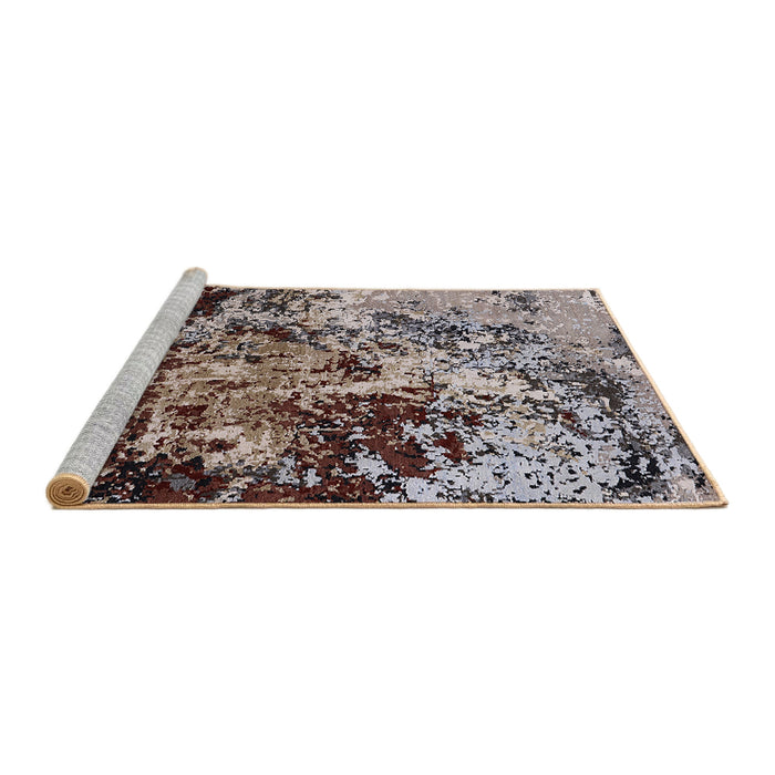 Sideview of Machine Washable Industrial Modern Bakers Brown Rug, wshurb2765