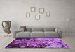 Machine Washable Oriental Purple Industrial Area Rugs in a Living Room, wshurb2765pur