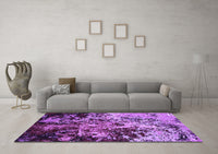 Machine Washable Oriental Purple Industrial Rug, wshurb2765pur