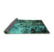 Sideview of Oriental Turquoise Industrial Rug, urb2765turq