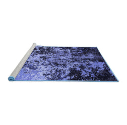 Sideview of Machine Washable Oriental Blue Industrial Rug, wshurb2765blu