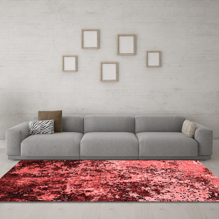 Industrial Red Washable Rugs
