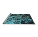 Sideview of Machine Washable Oriental Light Blue Industrial Rug, wshurb2765lblu