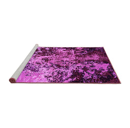 Sideview of Machine Washable Oriental Pink Industrial Rug, wshurb2765pnk