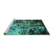 Sideview of Machine Washable Oriental Turquoise Industrial Area Rugs, wshurb2765turq