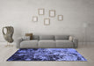 Machine Washable Oriental Blue Industrial Rug in a Living Room, wshurb2765blu