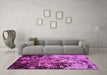 Machine Washable Oriental Pink Industrial Rug in a Living Room, wshurb2765pnk