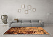 Machine Washable Oriental Orange Industrial Area Rugs in a Living Room, wshurb2765org