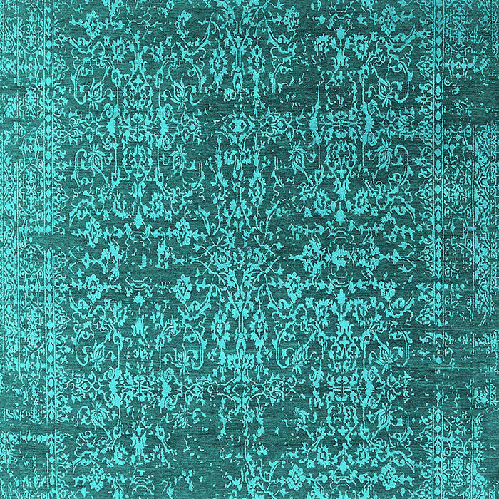 Machine Washable Oriental Turquoise Industrial Area Rugs, wshurb2766turq