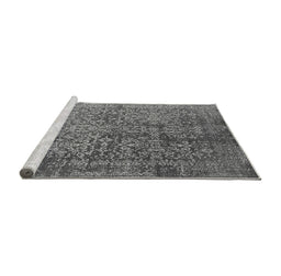 Sideview of Machine Washable Oriental Gray Industrial Rug, wshurb2766gry