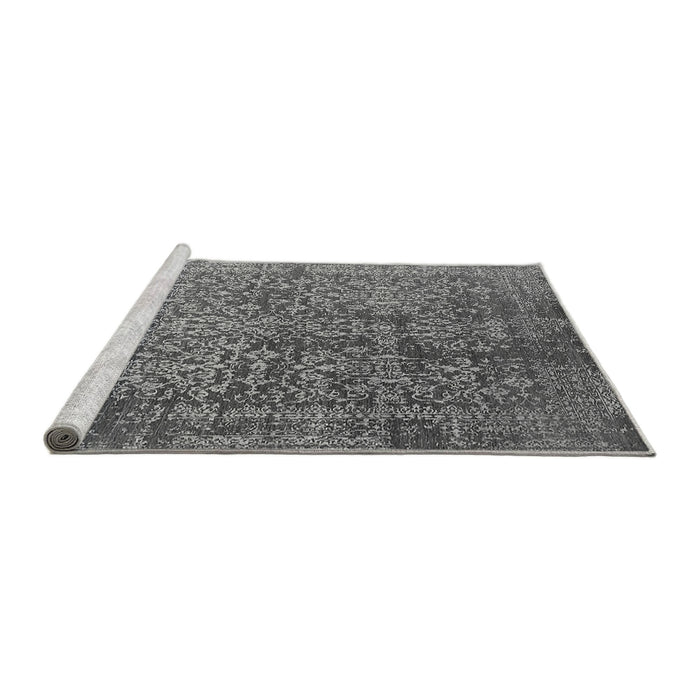 Sideview of Machine Washable Oriental Gray Industrial Rug, wshurb2766gry
