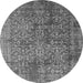 Round Oriental Gray Industrial Rug, urb2766gry