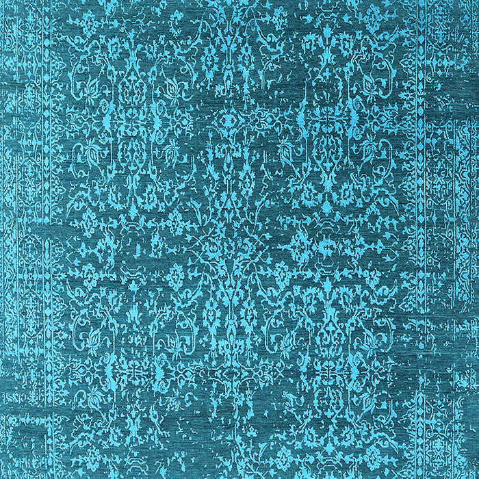 Machine Washable Oriental Light Blue Industrial Rug, wshurb2766lblu
