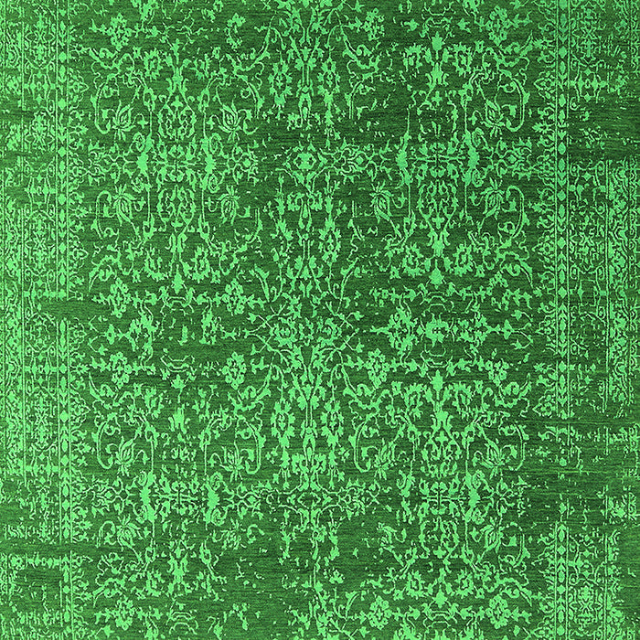 Machine Washable Oriental Green Industrial Area Rugs, wshurb2766grn