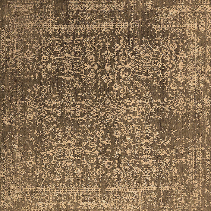 Square Oriental Brown Industrial Rug, urb2766brn