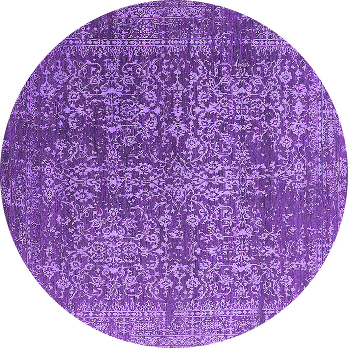 Round Oriental Purple Industrial Rug, urb2766pur