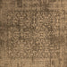 Square Machine Washable Oriental Brown Industrial Rug, wshurb2766brn