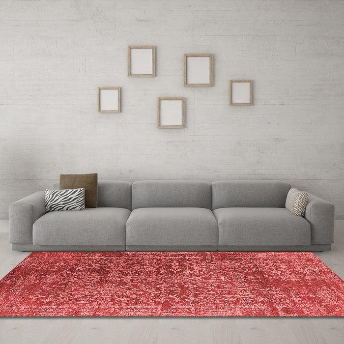 Industrial Red Washable Rugs