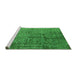 Sideview of Machine Washable Oriental Green Industrial Area Rugs, wshurb2766grn