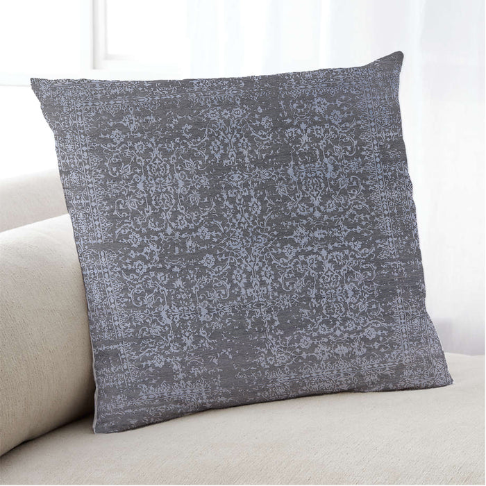 Lifestyle Image of Mid-Century Modern Urban Square Gray Throw Pillow, 18 inch by 18 inch, pwurb2766