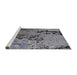 Sideview of Machine Washable Industrial Modern Dark Gray Rug, wshurb2767