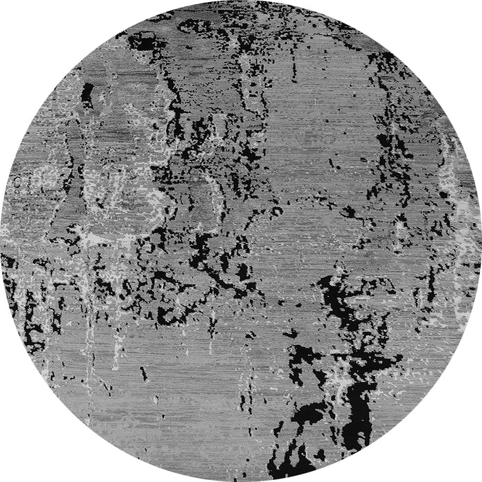 Round Oriental Gray Industrial Rug, urb2767gry