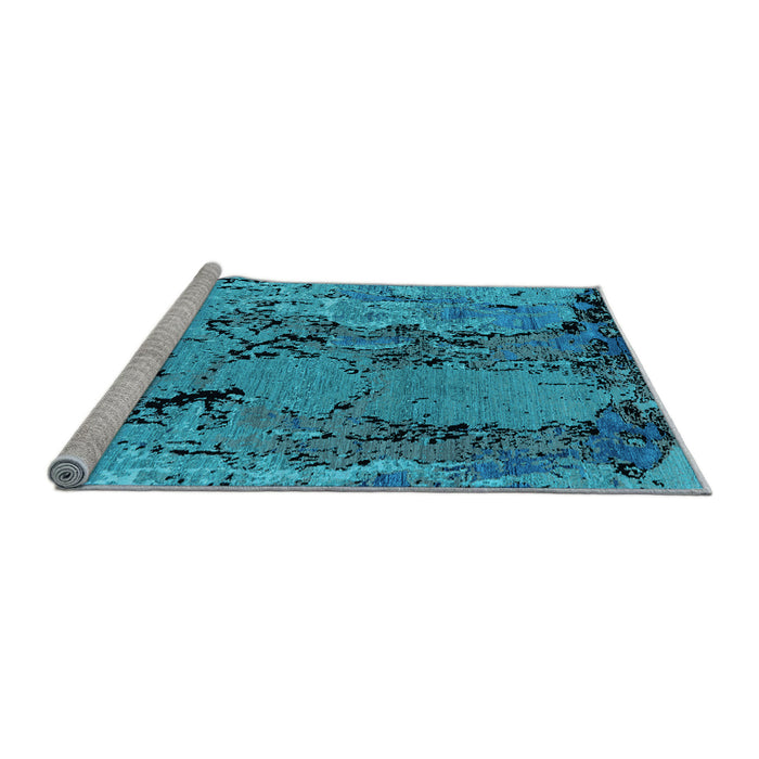 Sideview of Machine Washable Oriental Light Blue Industrial Rug, wshurb2767lblu