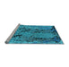 Sideview of Machine Washable Oriental Light Blue Industrial Rug, wshurb2767lblu