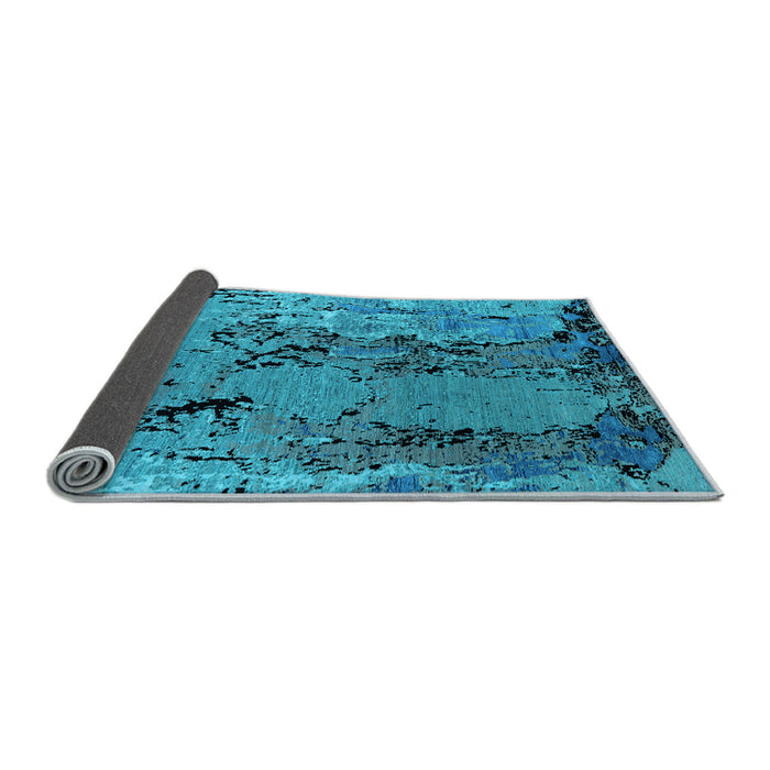 Sideview of Oriental Light Blue Industrial Rug, urb2767lblu