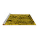 Sideview of Machine Washable Oriental Yellow Industrial Rug, wshurb2767yw