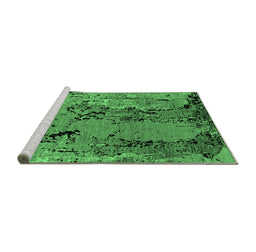 Sideview of Machine Washable Oriental Emerald Green Industrial Area Rugs, wshurb2767emgrn
