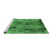 Sideview of Machine Washable Oriental Emerald Green Industrial Area Rugs, wshurb2767emgrn