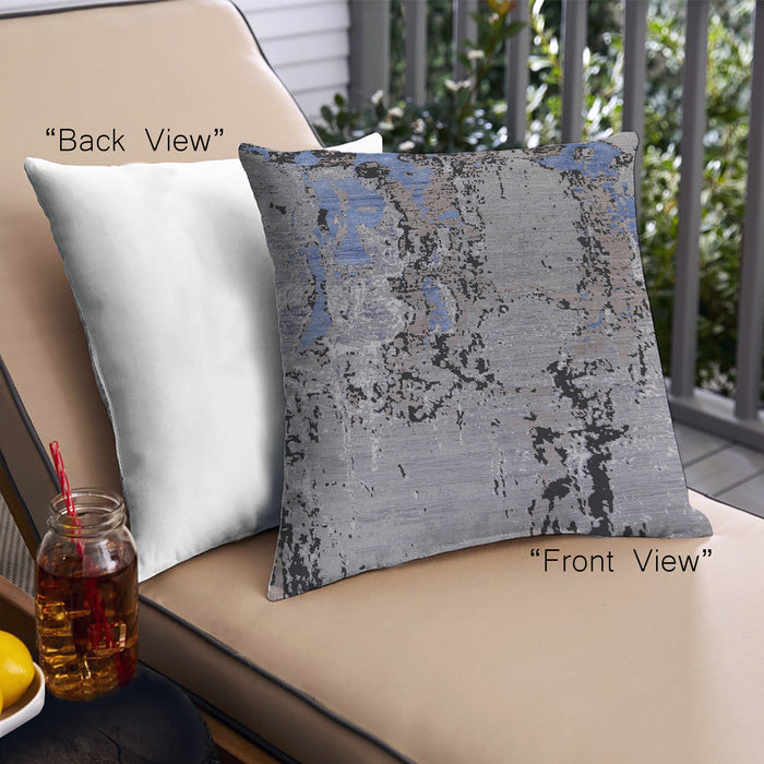 Front View of Mid-Century Modern Urban Square Dark Gray Throw Pillow, 18 inch by 18 inch, pwurb2767