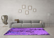 Machine Washable Oriental Purple Industrial Area Rugs in a Living Room, wshurb2767pur