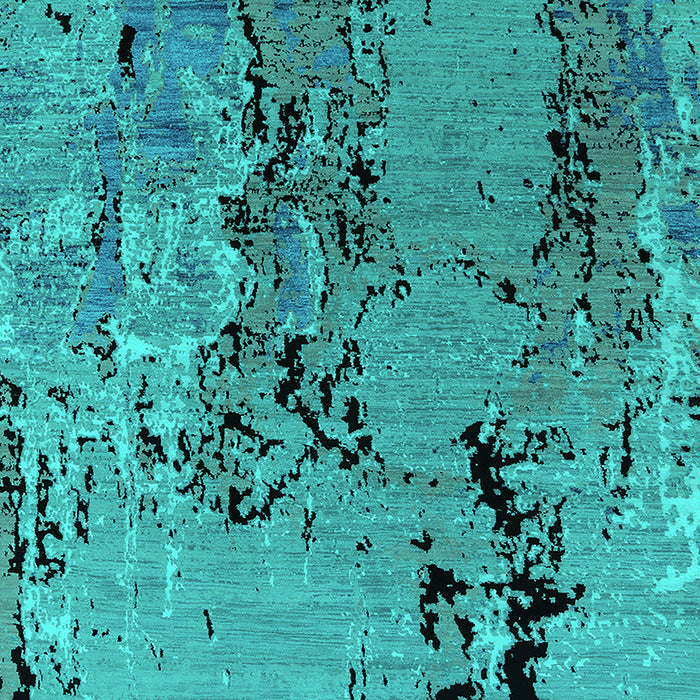 Machine Washable Oriental Turquoise Industrial Area Rugs, wshurb2767turq