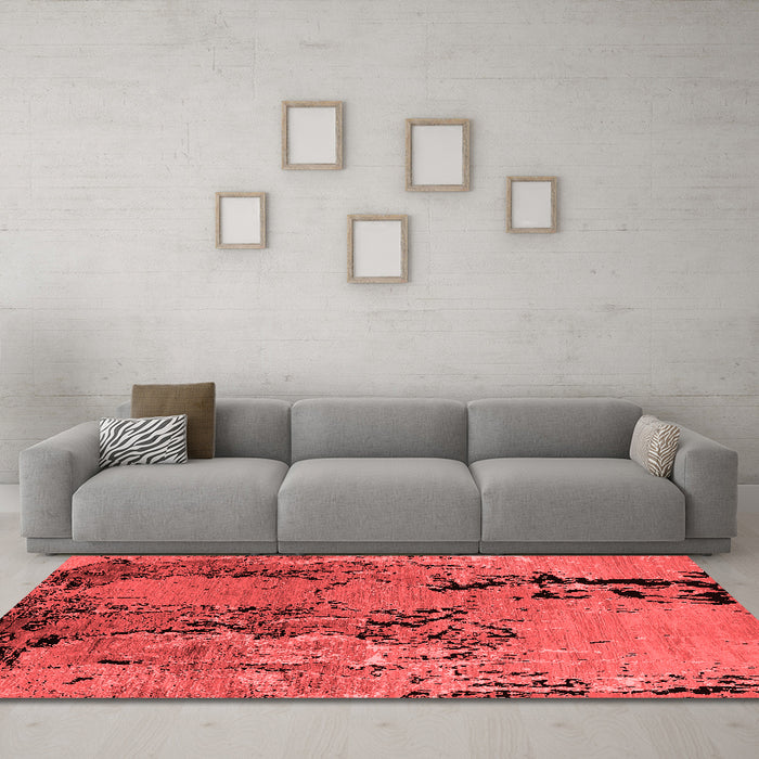 Industrial Red Washable Rugs
