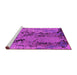 Sideview of Machine Washable Oriental Pink Industrial Rug, wshurb2767pnk