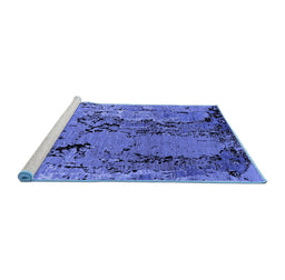 Sideview of Machine Washable Oriental Blue Industrial Rug, wshurb2767blu