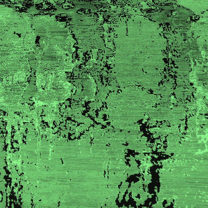 Square Machine Washable Oriental Emerald Green Industrial Area Rugs, wshurb2767emgrn