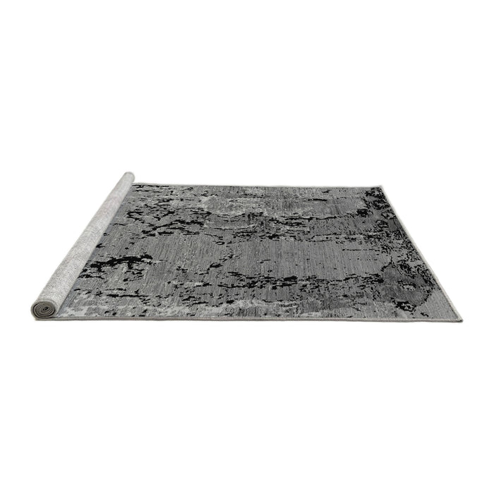 Sideview of Machine Washable Oriental Gray Industrial Rug, wshurb2767gry