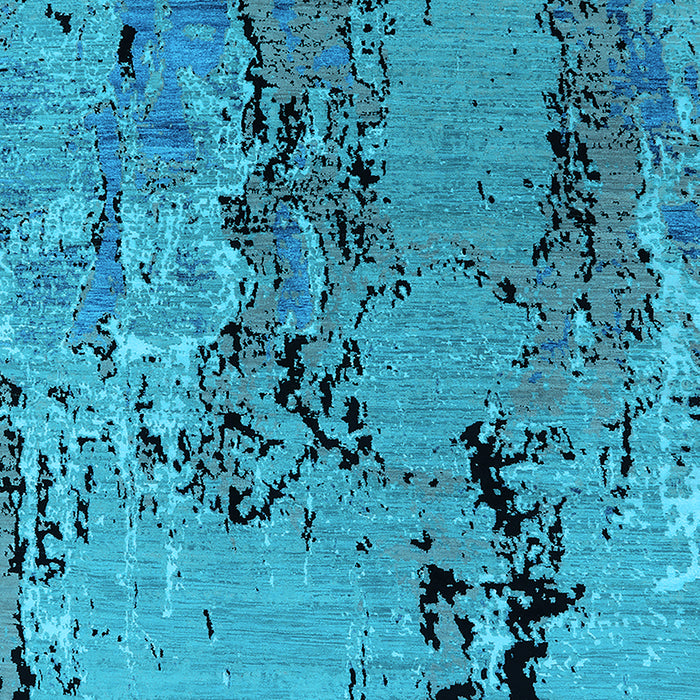 Machine Washable Oriental Light Blue Industrial Rug, wshurb2767lblu