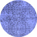 Round Oriental Blue Industrial Rug, urb2768blu